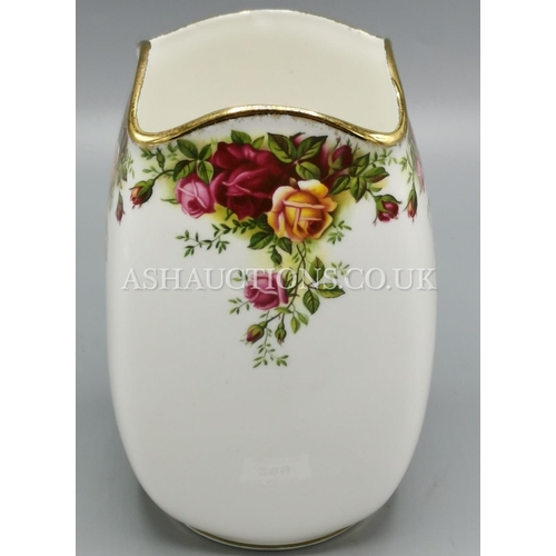 299 - ROYAL ALBERT CHINA VASE IN THE OLD COUNTRY ROSES DESIGN