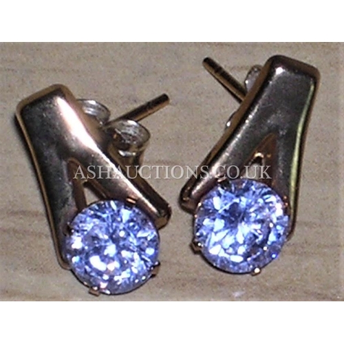 310 - PRESENTED AS A PAIR OF 9ct GOLD GEM STONE EARRINGS