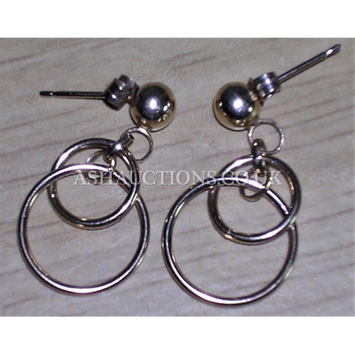 313 - PRESENTED AS A PAIR OF 9ct GOLD LOOP EARRINGS