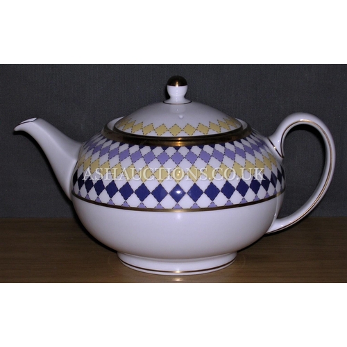 324 - WEDGWOOD CHINA TEAPOT IN THE PRET A PORTEA DESIGN