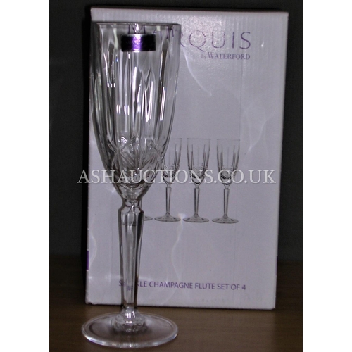 350 - WATERFORD CRYSTAL (Boxed Set OF Four) CHAMPAGNE FLUTES