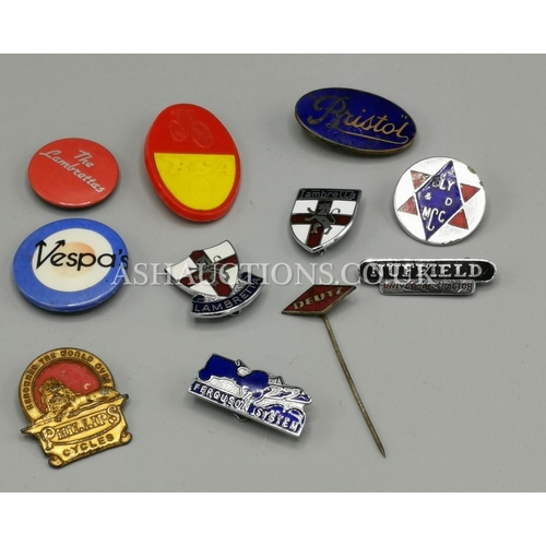 375 - ENAMELLED ADVERTISING/BIKE BADGES  (11)