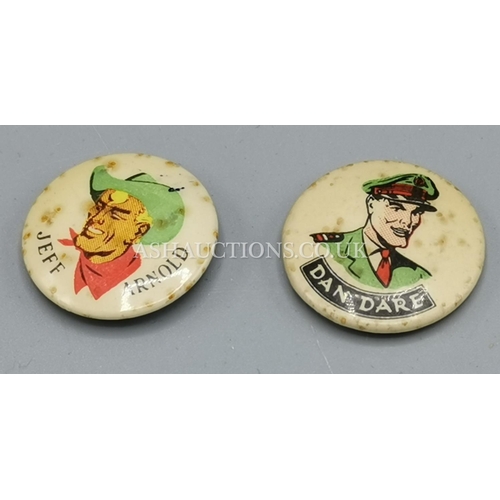 377 - DAN DARE & JEFF ARNOLD BADGES (Rare)