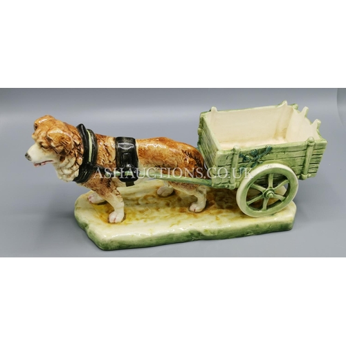 415 - CERAMIC Large MODEL OF A DOG & CART  (Please Note This Lot WILL NOT BE PACKED OR POSTED...PICK UP ON... 