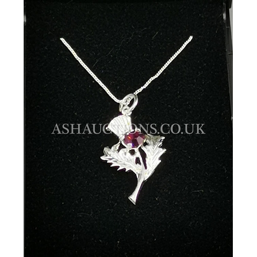 432 - PRESENTED AS A SILVER (925) SCOTTISH THISTLE PENDANT On CHAIN (Boxed)