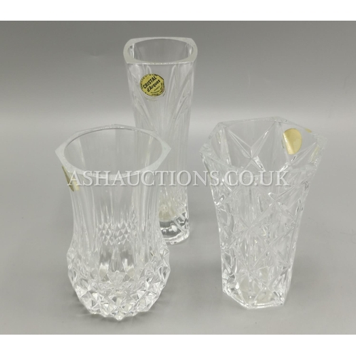 435 - CRYSTAL D'ARQUES GLASS VASES (2)