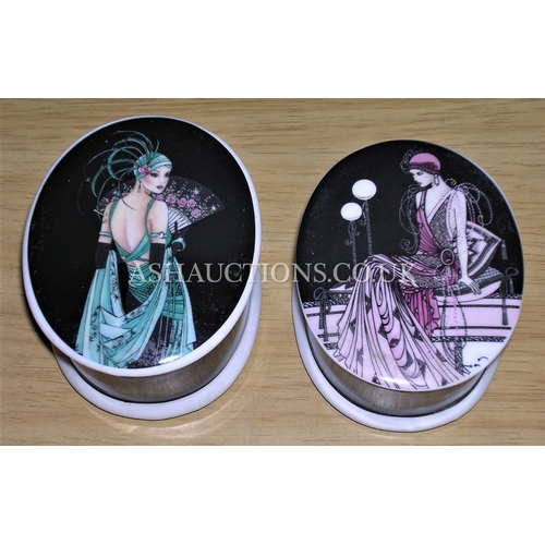 445 - ART DECO STYLE TRINKET BOXES (2)