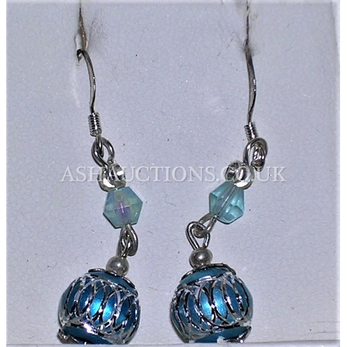 450 - PRESENTED AS A SILVER (925) DROP EARRINGS