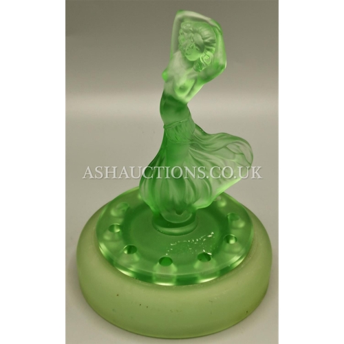 51 - ART DECO GREEN GLASS LADY PIECE