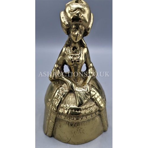 156 - BRASS Large GEORGIAN LADY BELL  (Old)