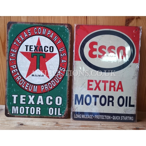 176 - TIN PLATE PETROLEUM SIGNS (2)   (Please Note This Lot WILL NOT BE PACKED OR POSTED...PICK UP ONLY !!... 