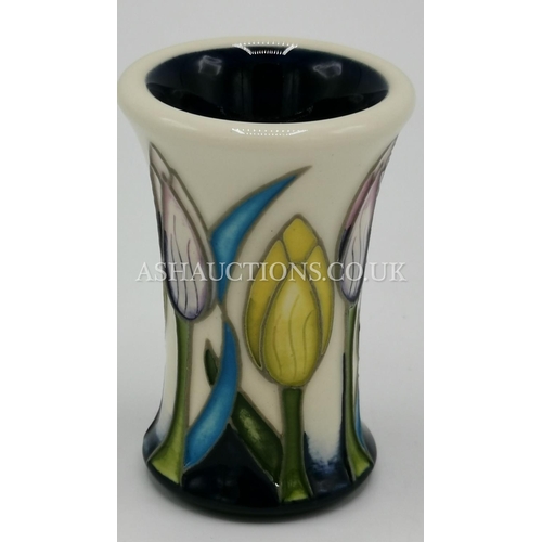 232 - MOORCROFT Miniature H 5.00 x W 3.50 x D 3.50 cm VASE (Shape No 158/2) IN THE KROKUS DESIGN By Design... 