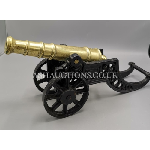 63 - BRASS & CAST IRON 45.7cm CANON (Approx 6