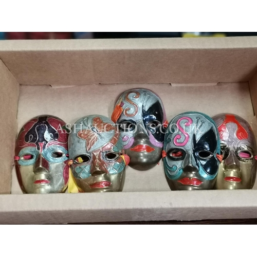 81 - BRASS VENETIAN MASKS (5)