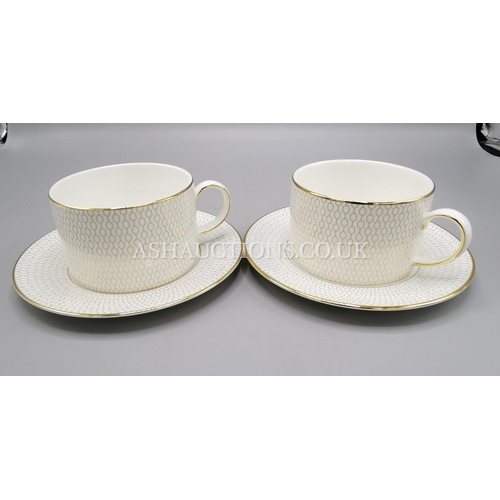 225A - WEDGWOOD CHINA CUPS & SAUCERS (2) IN THE ARRIS DESIGN