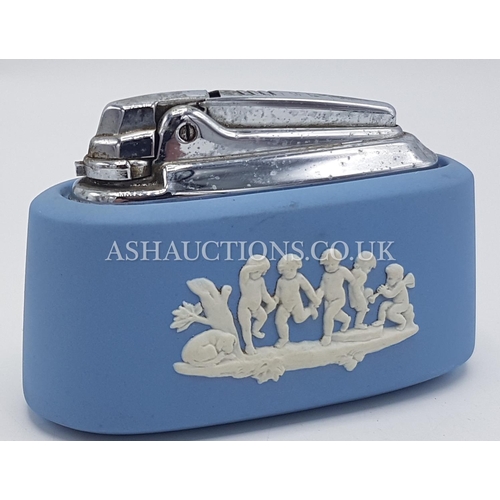 1094 - WEDGWOOD BLUE JASPERWARE RONSON TABLE LIGHTER