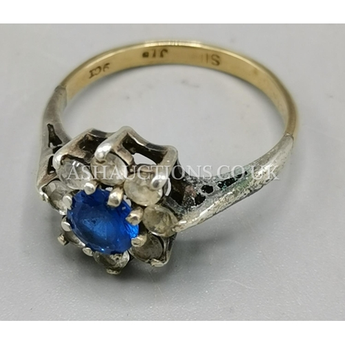 691 - PRESENTED AS A 9ct GOLD RING (Stamped 9ct) With WHITE METAL MOUNT TO STONES (Weight 2.1 Grams) (Size... 