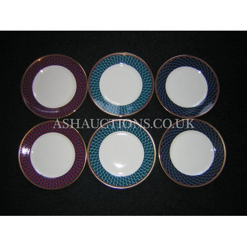 735 - WEDGWOOD CHINA 20cm Dia PLATES (6) IN THE BYZANCE DESIGN