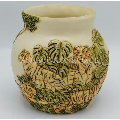 744 - JARDINA (Hand Painted) TIGERS VASE