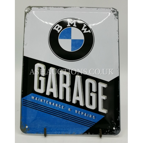 753 - TIN PLATE BMW GARAGE SIGN