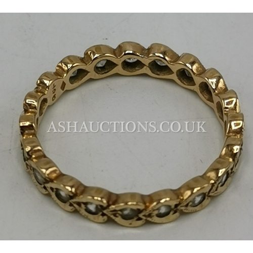 760A - PRESENTED AS A 9ct GOLD FULL ETERNITY HEART SHAPE RING (Size N)