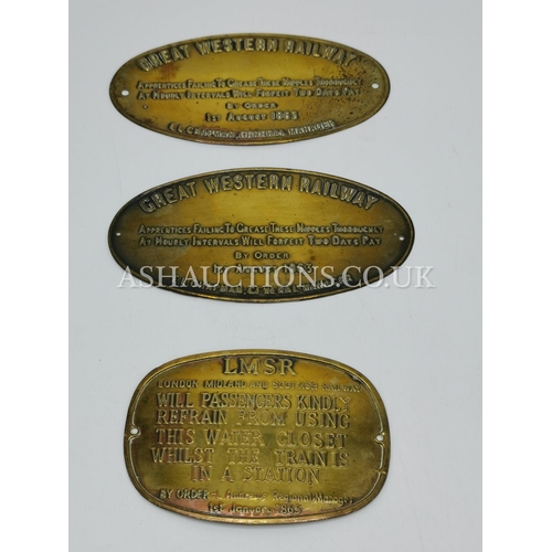 773 - BRASS PLAQUES (3)