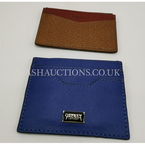 783 - OSPREY & FOSSIL LEATHER CREDIT CARD HOLDERS (2) (No Provenance)