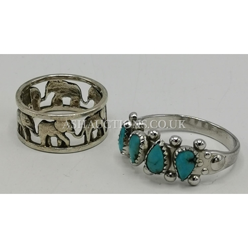 840A - PRESENTED AS  TWO SILVER LADIES RINGS