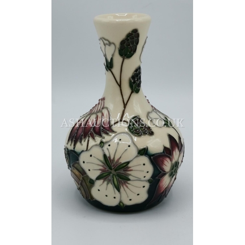 930 - MOORCROFT 10.1cm VASE (Shape 2/4) IN THE BRAMBLE REVISITED DESIGN By  Designer By Alicia Amison. R.R... 