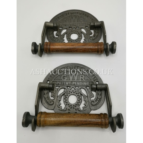 992 - CAST IRON GWR TOILET ROLL HOLDERS (2)