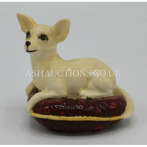 65 - BESWICK 7cm MODEL OF A CHIHUAHUA (Lying On Cushion) Model No 2454 (Gloss Colourway) 1973/96 Designed... 