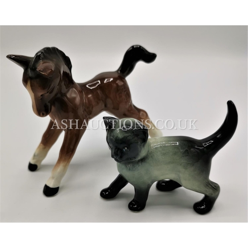 1577 - SYLVAC MODEL OF A CAT Plus SYLVAC MODEL OF A FOAL