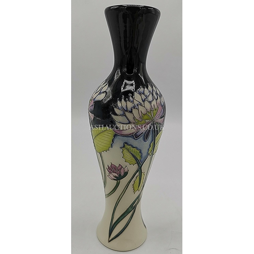 245 - MOORCROFT 20cm VASE IN THE TREFOIL DESIGN (Shape 93/8)  By Designer Nicola Slaney.  
(Trefoil Comes ... 