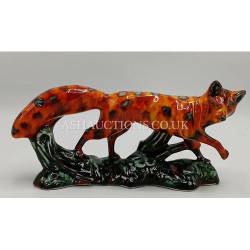 266 - ANITA HARRIS ART POTTERY MODEL OF A RUNNING FOX  (Signed In Gold)