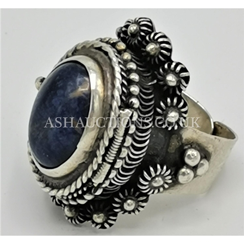 402 - PRESENTED AS A SILVER (Hallmarked) POISON RING (Size W)