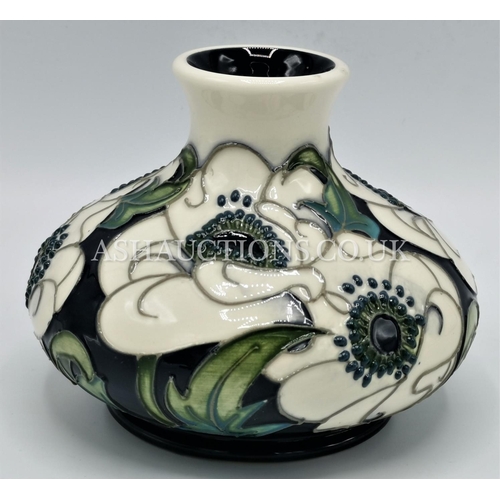 70 - MOORCROFT 10cm SQUAT VASE IN THE PANSY DESIGN (Red Dot)