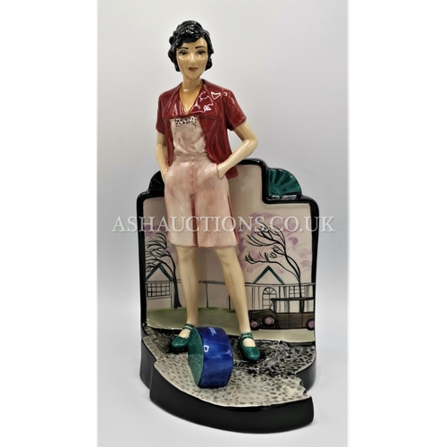 73 - PEGGY DAVIES STUDIO'S ART DECO FIGURINE (Unique One Off Artist's Colourway By Victoria Bourne) (Fire... 