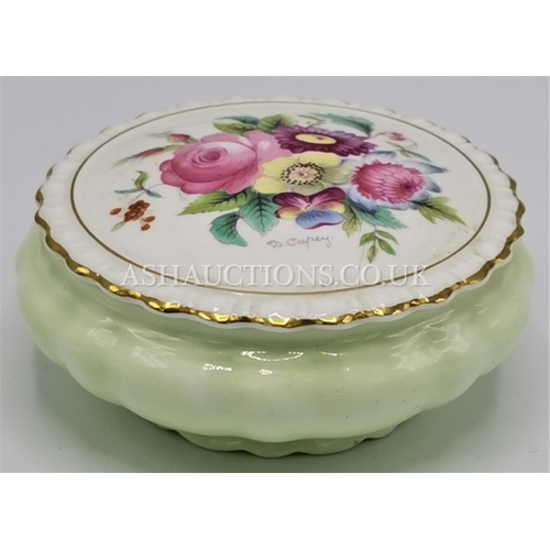 97 - COALPORT CHINA LIDDED BOX Signed D.Capey