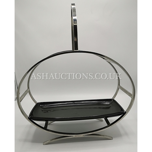 986 - CHROME ART DECO SANDWICH/CAKE STAND