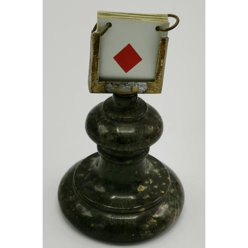 1191 - EDWARDIAN WHIST MARKER ON A SERPENTINE BASE