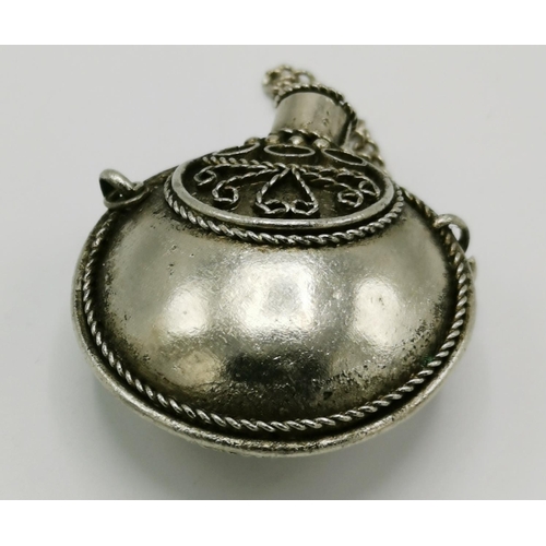 1194 - TURKISH WHITE METAL SCENT BOTTLE