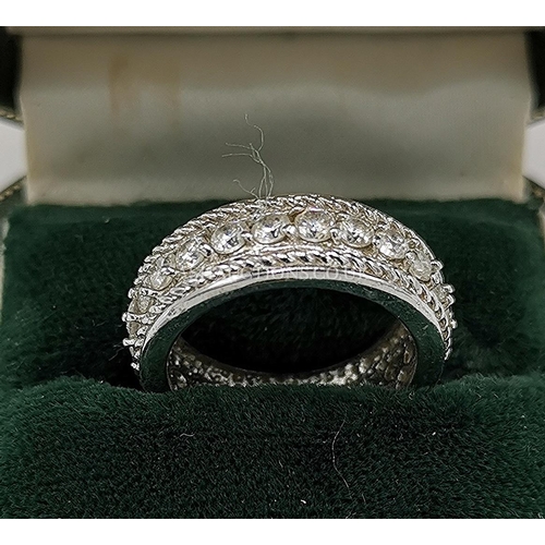 484 - PRESENTED AS A SILVER ETERNITY RING (Size_____, Weight______)  (Boxed)