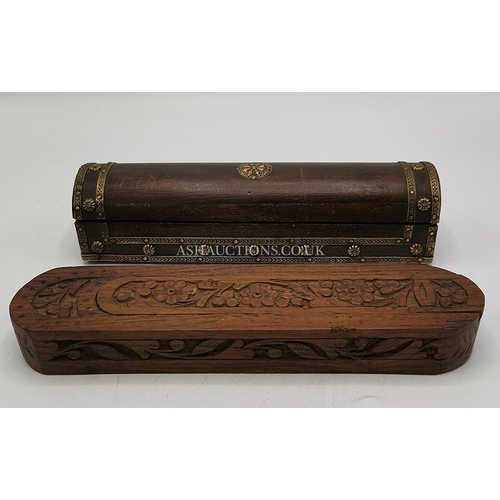 492 - WOODEN PENCIL BOXES (2)