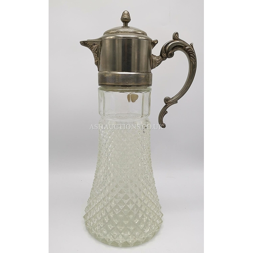 510 - SHERATON HEAVY CUT GLASS 36cm WINE DECANTER