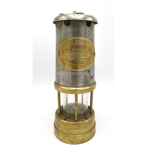 511 - BRASS 2cm  MINERS LAMP (Made By The British Mining Co-Wales.UK) (Serial No 22393)