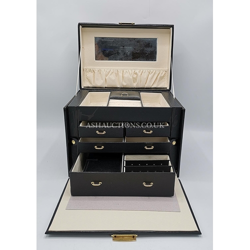 512 - BLACK 40cm x 26cm x 18cm JEWELLERY BOX