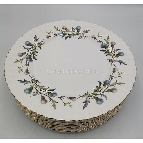 531 - ROYAL ALBERT CHINA DINNER PLATES (9) IN BRIGADOON DESIGN