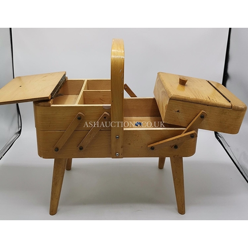 532 - CANTELEVER SEWING BOX 1960s (Screws Missing)