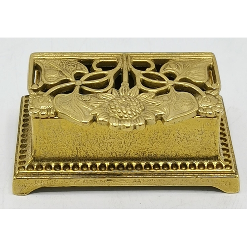 343 - BRASS ART NOUVEAU STAMP BOX