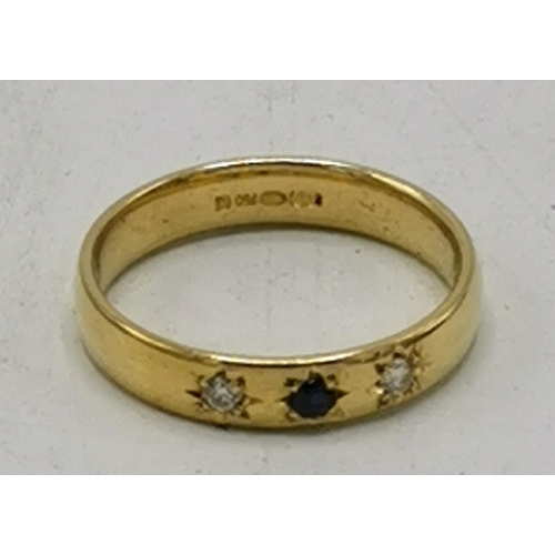 780A - PRESENTED AS AN 18ct GOLD WITH SAPPHIRES And DIAMONDS (Full London Hallmarks.Diamonds Test +Ve (Size... 